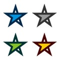 Set Forward Arrow Star Logo Template Illustration Design. Vector EPS 10 Royalty Free Stock Photo