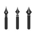 Set Fountain pen icon, logo, vector illustration isolated on white background Royalty Free Stock Photo