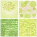 Set four abstract backgrounds of green color