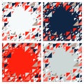 Set of four abstract geometric backgrounds - multicolor triangles mosaic pattern Royalty Free Stock Photo