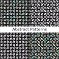 Set of four abstract geometric patterns