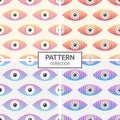 Set of four abstract seamless eyes patterns Royalty Free Stock Photo