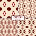 Set of four abstract seamless geometric patterns of regularly repeating geometric shapes Royalty Free Stock Photo