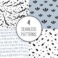 Set of four abstract seamless patterns Royalty Free Stock Photo