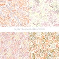 Set of four abstract seamless patterns Royalty Free Stock Photo