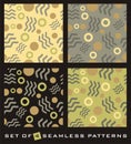 Set of four abstract seamless patterns