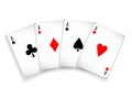 Set of four aces deck of cards Royalty Free Stock Photo