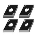 Set of four aces playing cards suits. Poker cards. Royalty Free Stock Photo