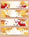 Set of four autumn banners (468x120px). Royalty Free Stock Photo