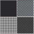 Set of four backgrounds. Abstract, dotted and metal textures Royalty Free Stock Photo