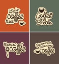 Set of four banners on the theme of coffee