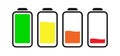 Set of four battery icons with different level of energy. Vector illustaration Royalty Free Stock Photo