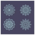 Set of four beautiful snowflake mandalas