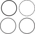 Set of four black round frames for your design Royalty Free Stock Photo