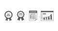 A set of black and white icons representing skill badges and learning progress Royalty Free Stock Photo