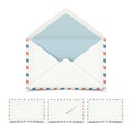 Set of four blank white vector envelopes