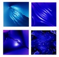 Set of four blue backgrounds 3D rendering Royalty Free Stock Photo