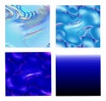 Set of four blue backgrounds 3D rendering Royalty Free Stock Photo