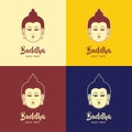 Buddha Head Emblem Sign Design