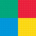 Set of four Building toy bricks. Seamless pattern.