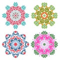 Set of four candy color mandalas