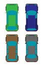 Set of four cars. Vector flat illustration