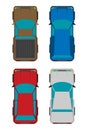 Set of four cars. Vector flat illustration