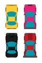 Set of four cars. Vector flat illustration