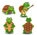 Set of four cartoon turtles