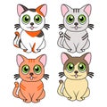 Set of four cats