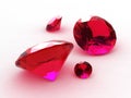 Set of four charming round rubies Royalty Free Stock Photo