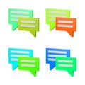 Set of four chat icons