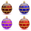 Set of four Christmas balls