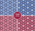 Set of four Christmas seamless patterns