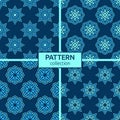 Set of four Christmas seamless snowflakes patterns Royalty Free Stock Photo