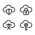 Cloud Security Icons Set Data Protection Privacy Royalty Free Stock Photo