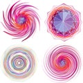 Set of four color spiral vector.