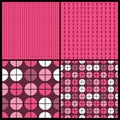 Set of Four Colorful Abstract Backgrounds - Dotted and Striped Patterns Royalty Free Stock Photo