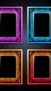 a set of four colorful frames on a black background Royalty Free Stock Photo