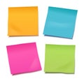 Set of four colorful vector blank post-it notes for your note or