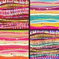 Set of four colourful line background. Royalty Free Stock Photo