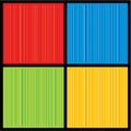 A set of four colourfull 3D striped vector backgro
