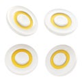 Set of four copyspace round buttons isolated