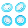 Set of four copyspace round circle buttons isolated