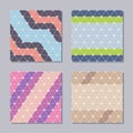 Set of four creative covers. Rounded triangles covers