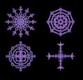 Fancy purple blue snowflakes for Christmas, Illustration