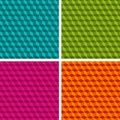 Set of four cube patterns. Collection of different abstract patterns. Royalty Free Stock Photo