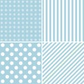 Set of four cute backgrounds in blue colors Royalty Free Stock Photo