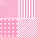 Set of four cute backgrounds. Royalty Free Stock Photo