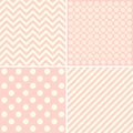 Set of four cute retro backgrounds Royalty Free Stock Photo